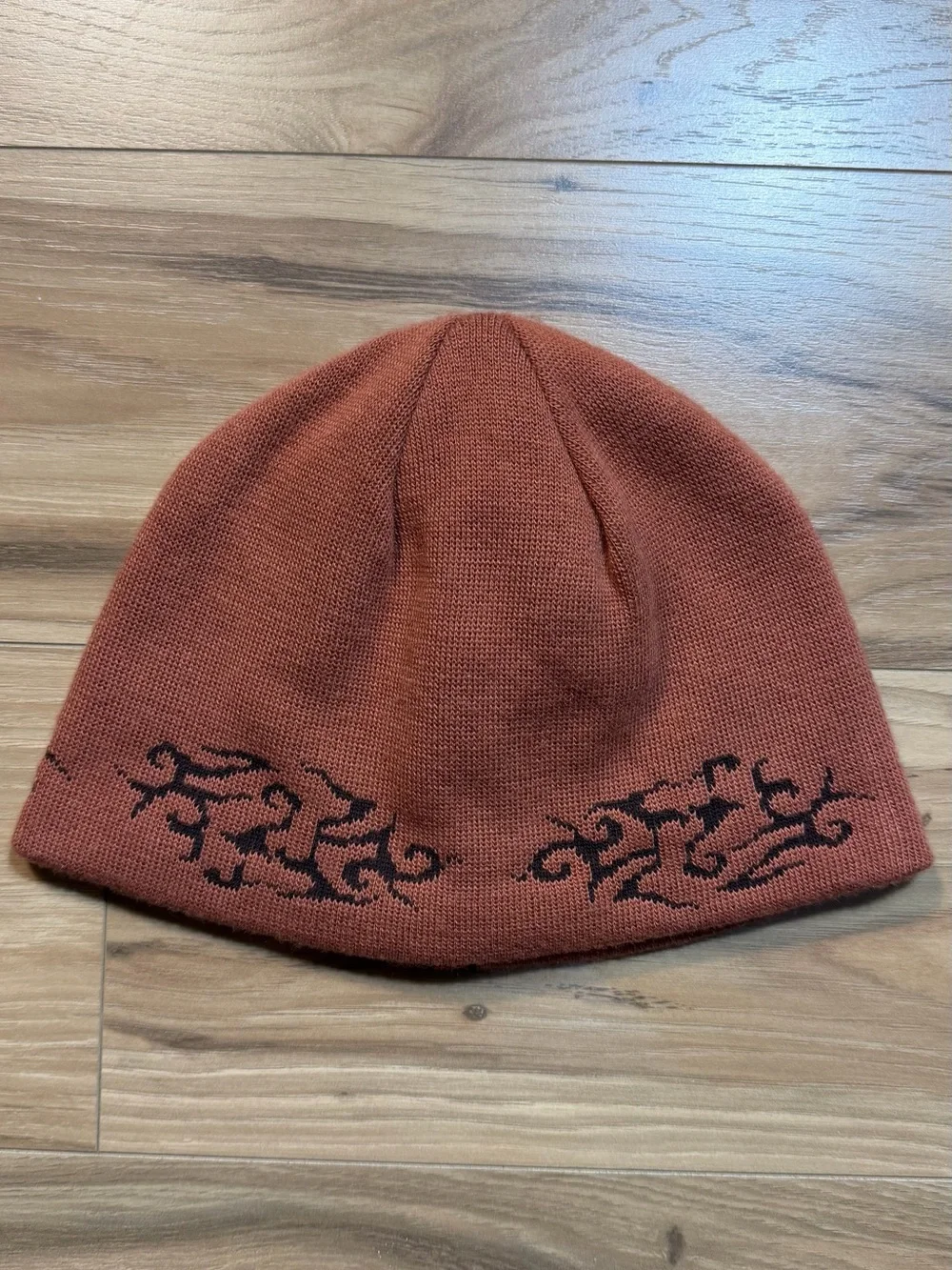 Y2K Beanie with Black Tribal Stitching